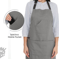 Cotton Grey Apron (Pack of 1)