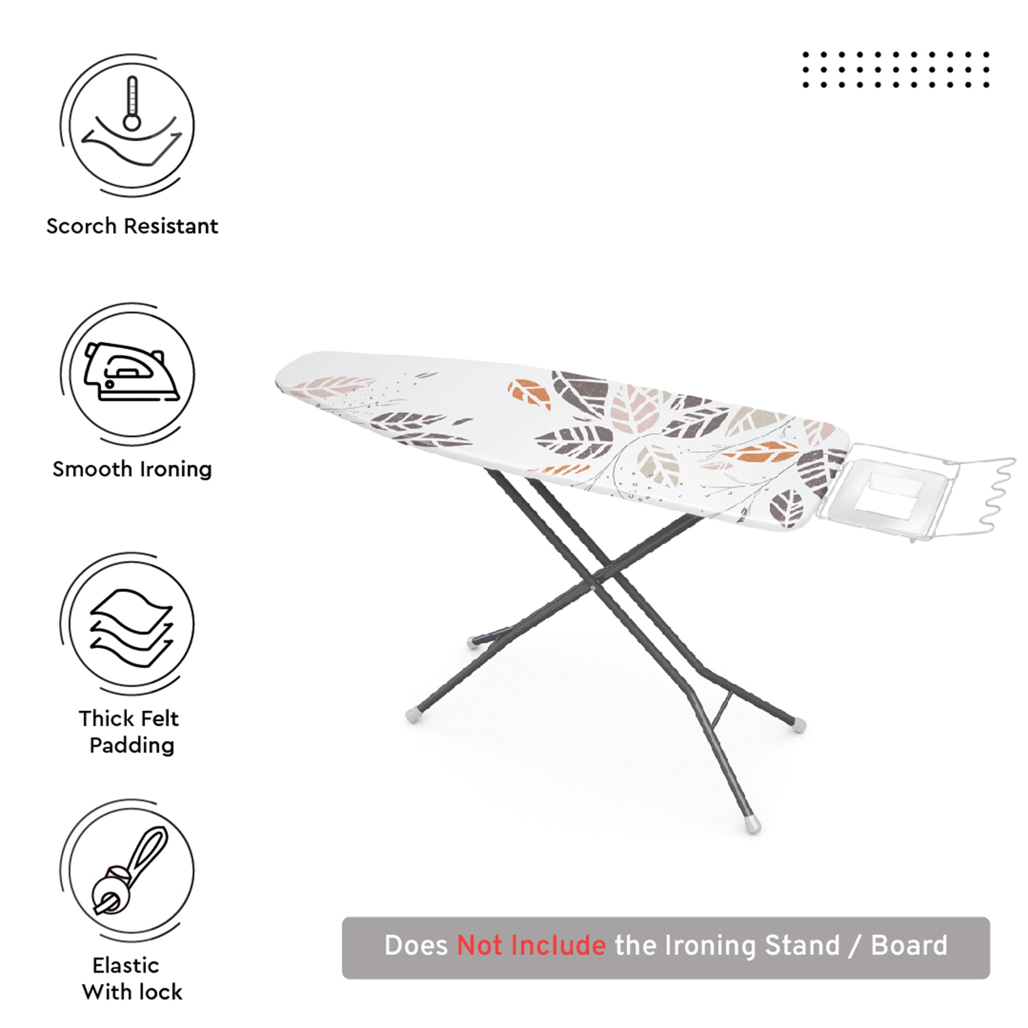 20s Cotton Twill Autumn Leaf Ironing Board Cover (Pack of 1)