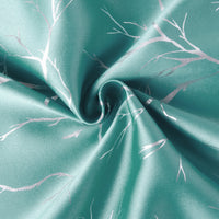 Blackout Polyester Twigs Teal Curtain (Pack of 2)