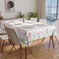 WR Spun Polyester Pink Butterflies Printed Table Cloth (Pack of 1)