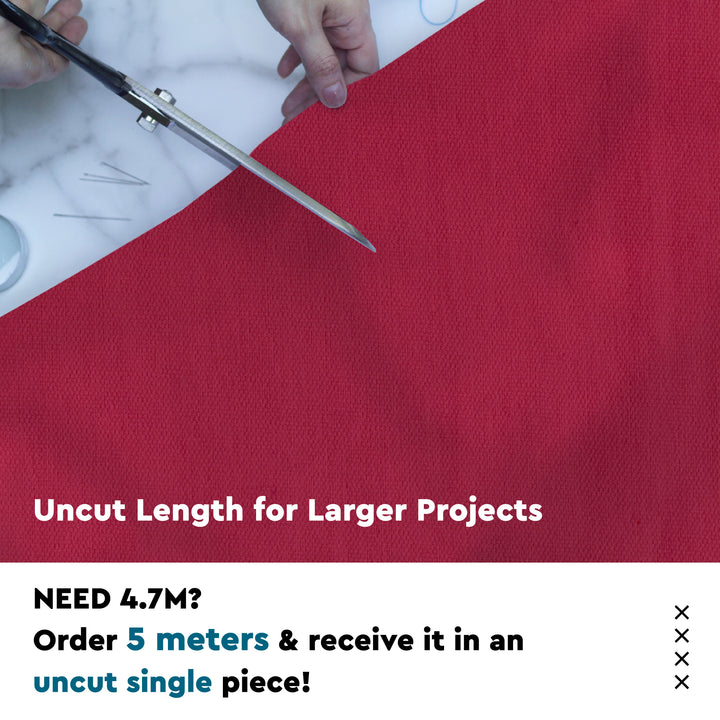 Mercerised Cotton Canvas Fabric, 100x150 cm Wide | Sold by the Metre, Cut to Length | Fabric For Cushions, Sofa Covers, Light Upholstery, Embroidery, Dress Material