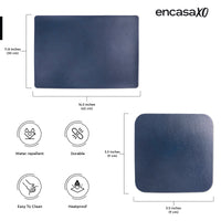 2 Sided Leather Grey & Blue Placemat + Coaster