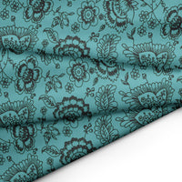 20s Sheeting Blue Colour Flower Fabric (1 Meter)