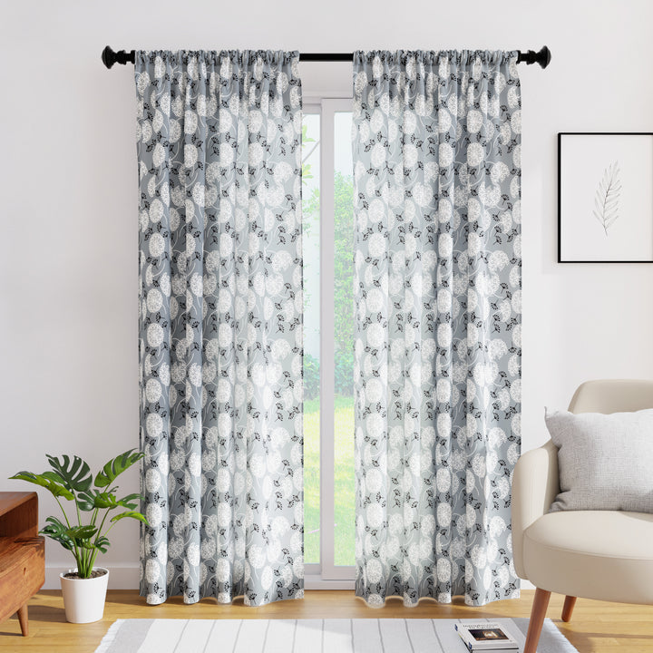 Polyester Dandelion Curtain (Pack of 2)