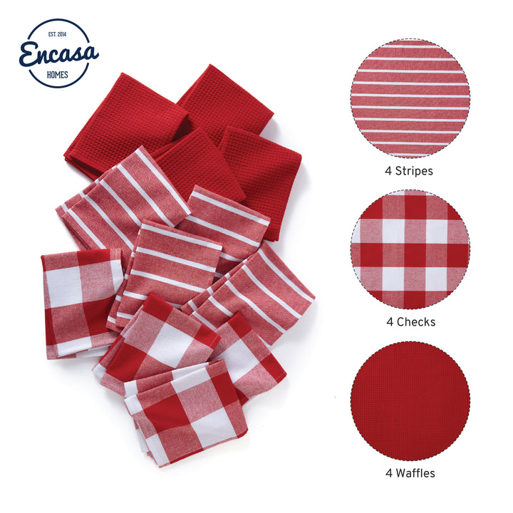 Cotton Red Kitchen Towel (Pack of 12)