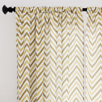 Polyester Chevron 1 Beige Curtain (Pack of 2)