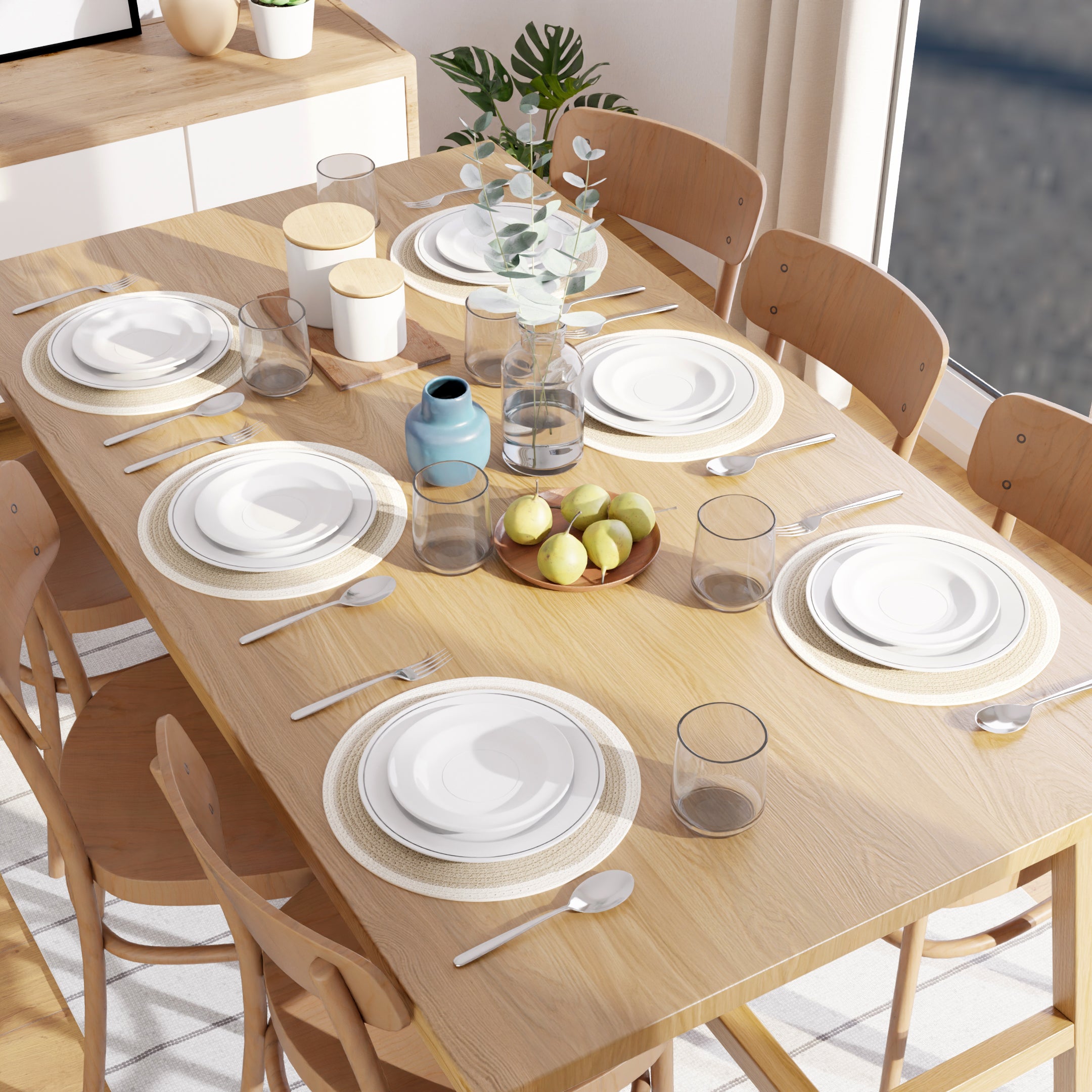 Cotton Beige & Off White Placemat (Pack of 6)