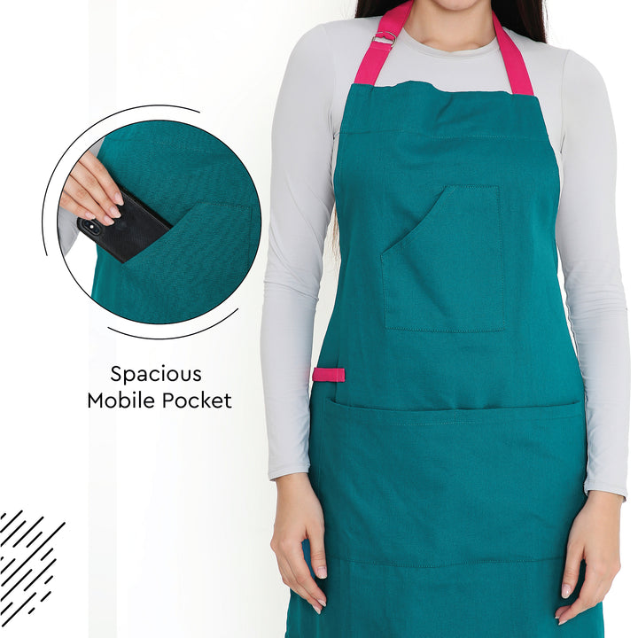 Cotton Azul Blue Apron (Pack of 1)