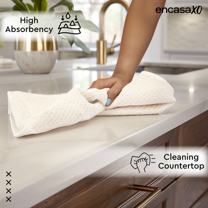 Cotton Solid Off White Kitchen Towel (Pack of 4)