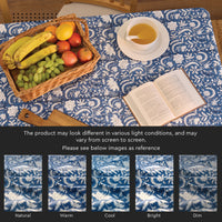 20s Cotton Twill Blue Table Cloth (Pack of 1)