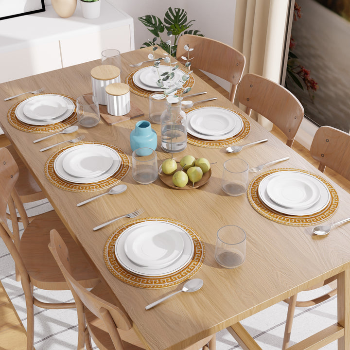 Cotton Mustard Mandala Print Placemat (Pack of 6)