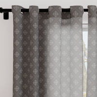 Micro Moroccan Grey Curtain (Pack of 2)