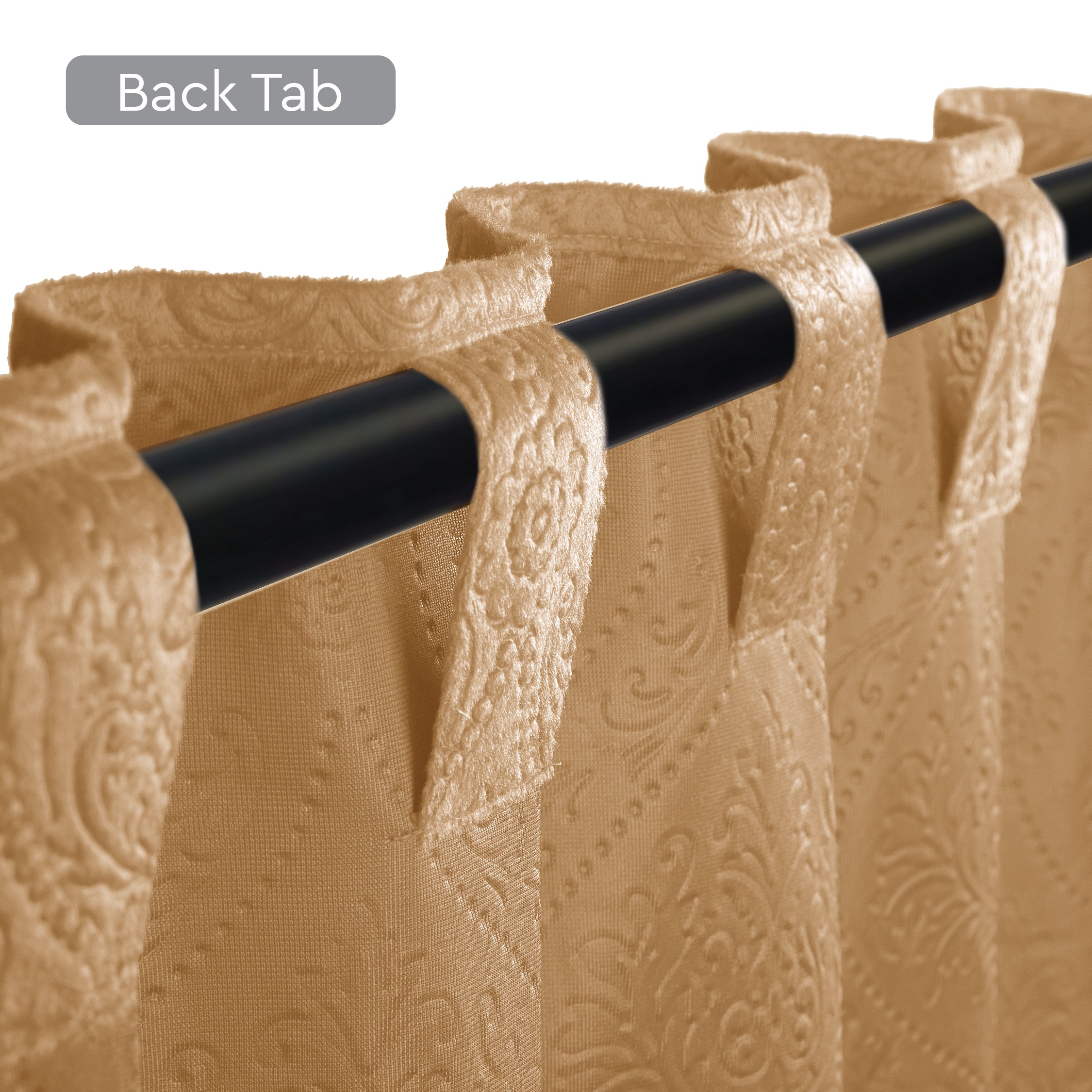 Embossed Velvet Gold Curtain