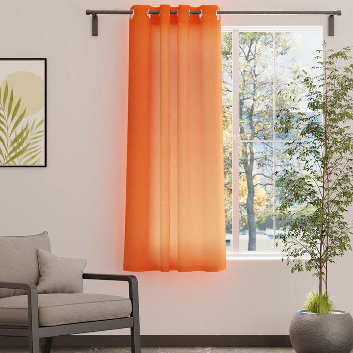 Canvas Orange Curtain (Pack of 1)