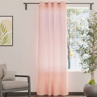 Canvas Powder Pink Curtain (Pack of 1)