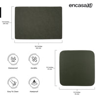 2 Sided Leather Olive Placemat + Coaster