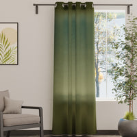 Canvas Leaf Green Curtain (Pack of 1)