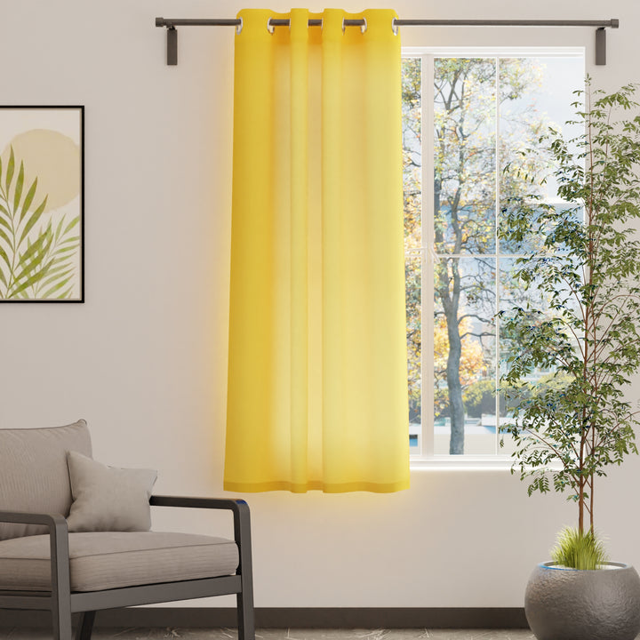 Canvas Sunbeam Yellow Curtain (Pack of 1)