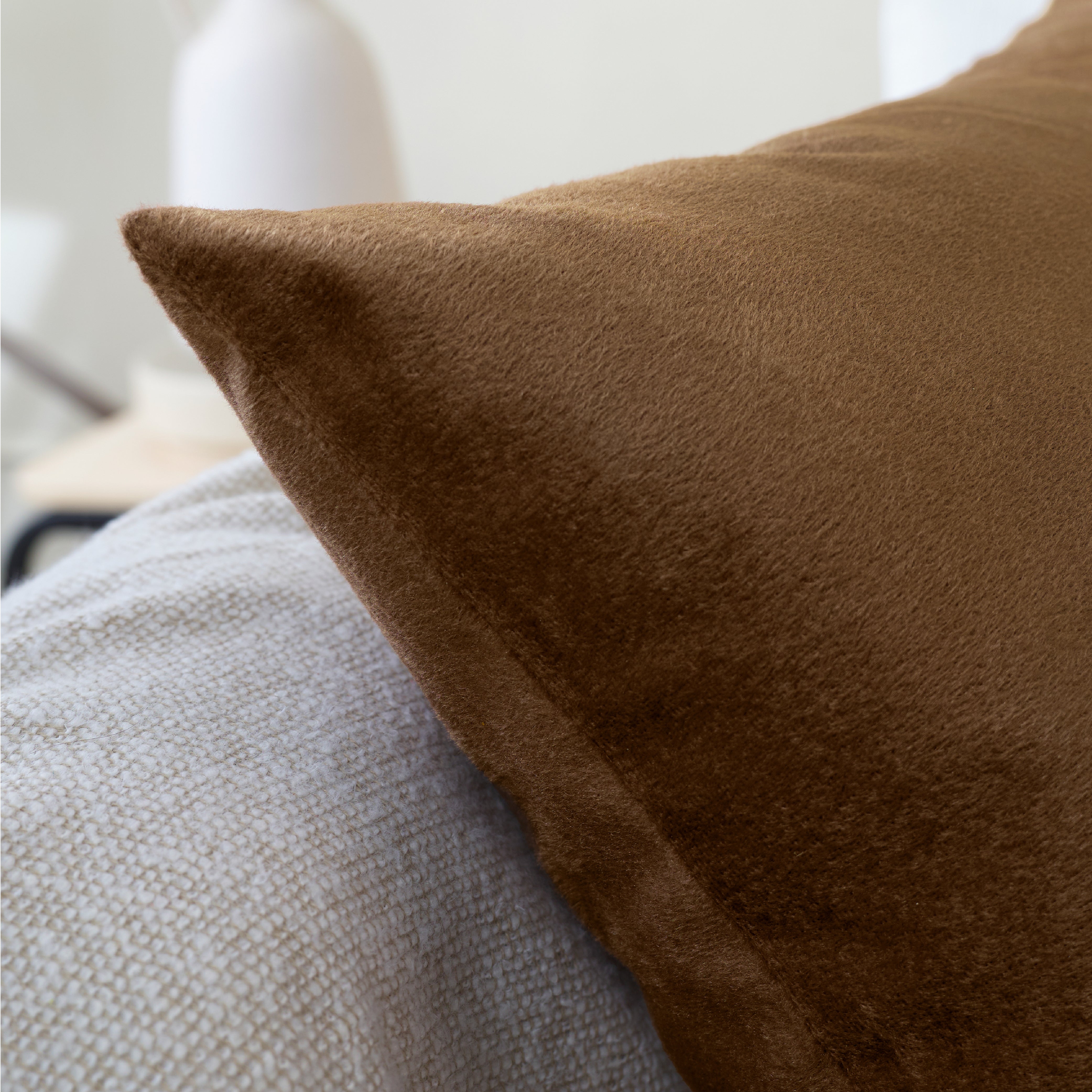 Velvet Brown Cushion Cover (Pack of 2)