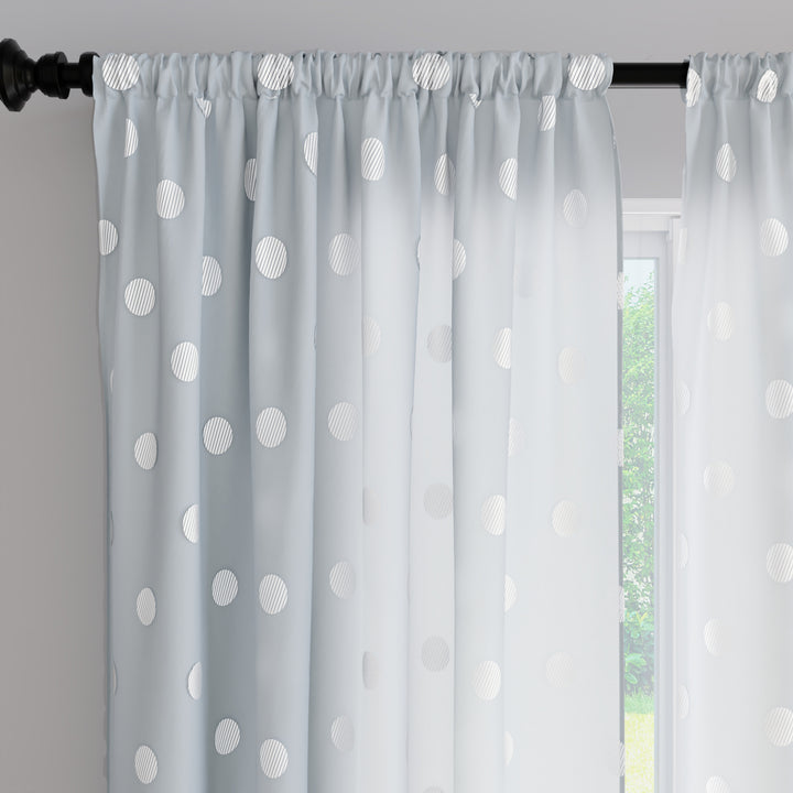 Polyester Dollar Grey Curtain (Pack of 2)