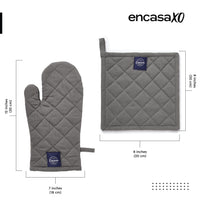 Cotton Grey Oven Glove & Pot Holder