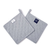 Cotton Ticking Navy Blue Pot Holders (Pack of 2)