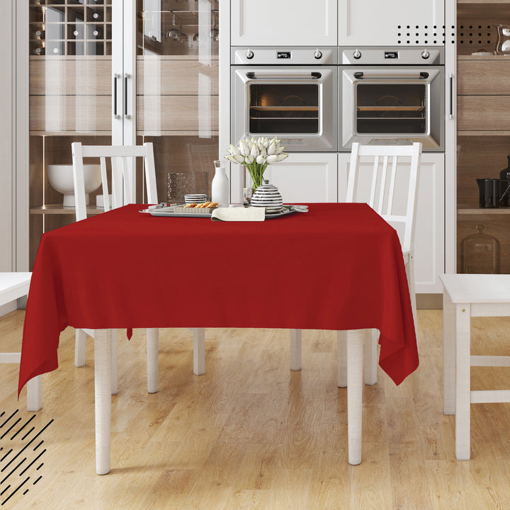Cotton Deep Red Table Cloth (Pack of 1)