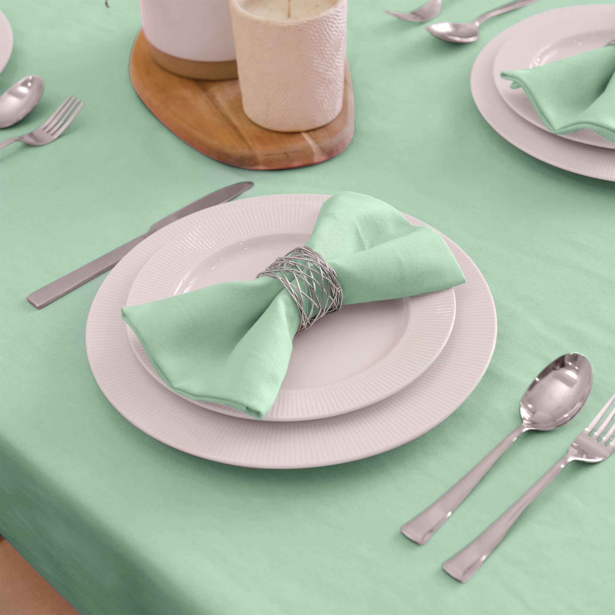 Cotton Mint Green Table Napkin (Pack of 4)