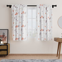 Polyester Boho Leaves Curtain (Pack of 2)