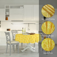Polyester Yellow Trellis Table Cloth (Pack of 1)