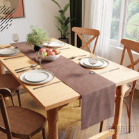 Chenille Dusty Brown Table Runner