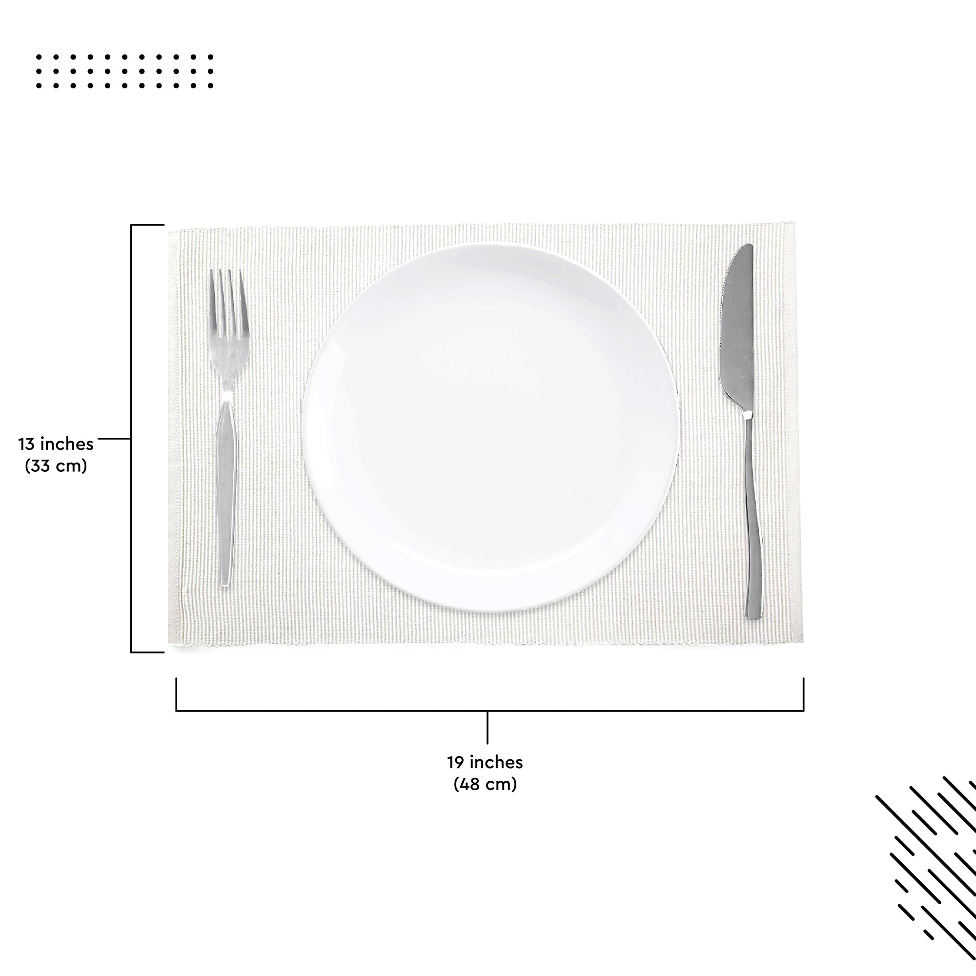 Cotton Solid Off White Placemat (Pack of 6)