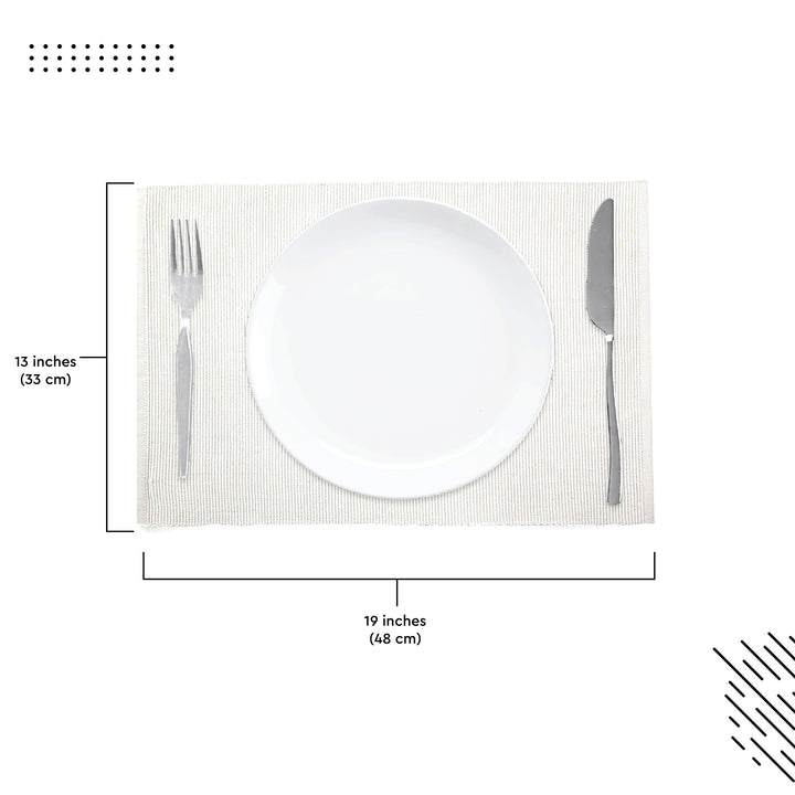 Cotton Solid Off White Placemat (Pack of 6)