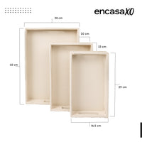 Leather Cream Leather Serving Tray Combo