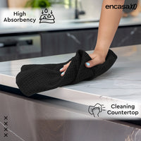 Cotton Black Kitchen Towel (Pack of 4)
