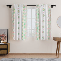 Polyester Boho Bright Green Curtain (Pack of 2)