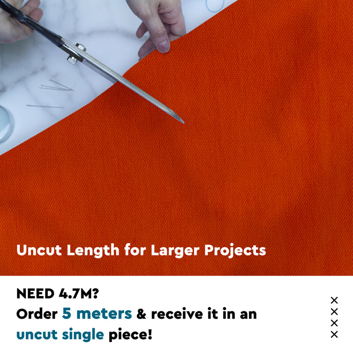 Mercerised Cotton Canvas Fabric, 100x150 cm Wide | Sold by the Metre, Cut to Length | Fabric For Cushions, Sofa Covers, Light Upholstery, Embroidery, Dress Material