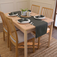 Canvas Charcoal Grey Table Runner (Pack of 1)