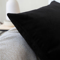 Velvet Black Cushion Cover (Pack of 2)
