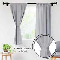 Polyester Grey Curtain (Pack of 2)