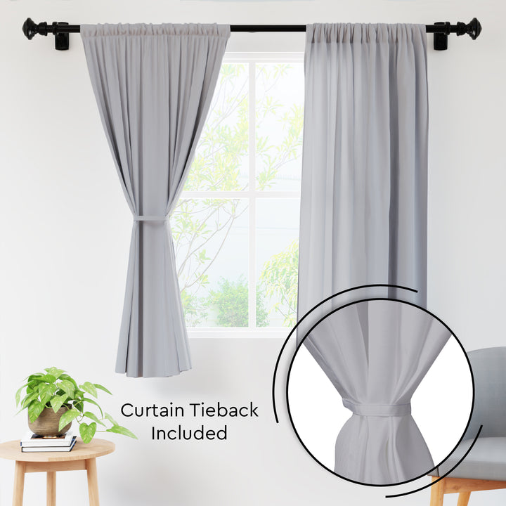 Polyester Grey Curtain (Pack of 2)