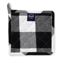 Cotton Buffalo Black Checks Pot Holders (Pack of 2)