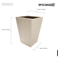 PU-Leather Cream Leather Dustbin