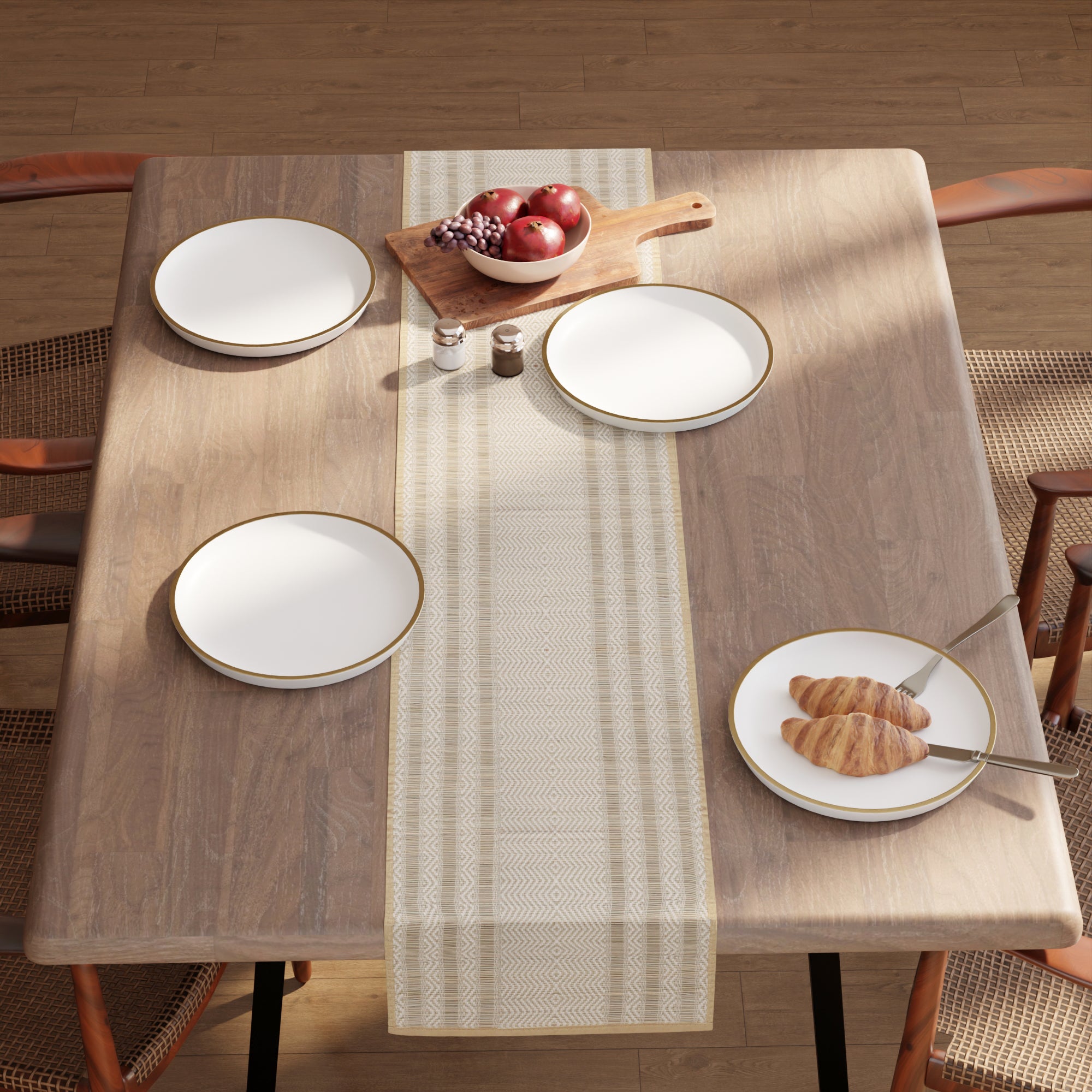 Madur Kathi Beige Table Runner (Pack of 1)