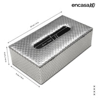 PU Leather Silver Tissue Box (Pack of 1)