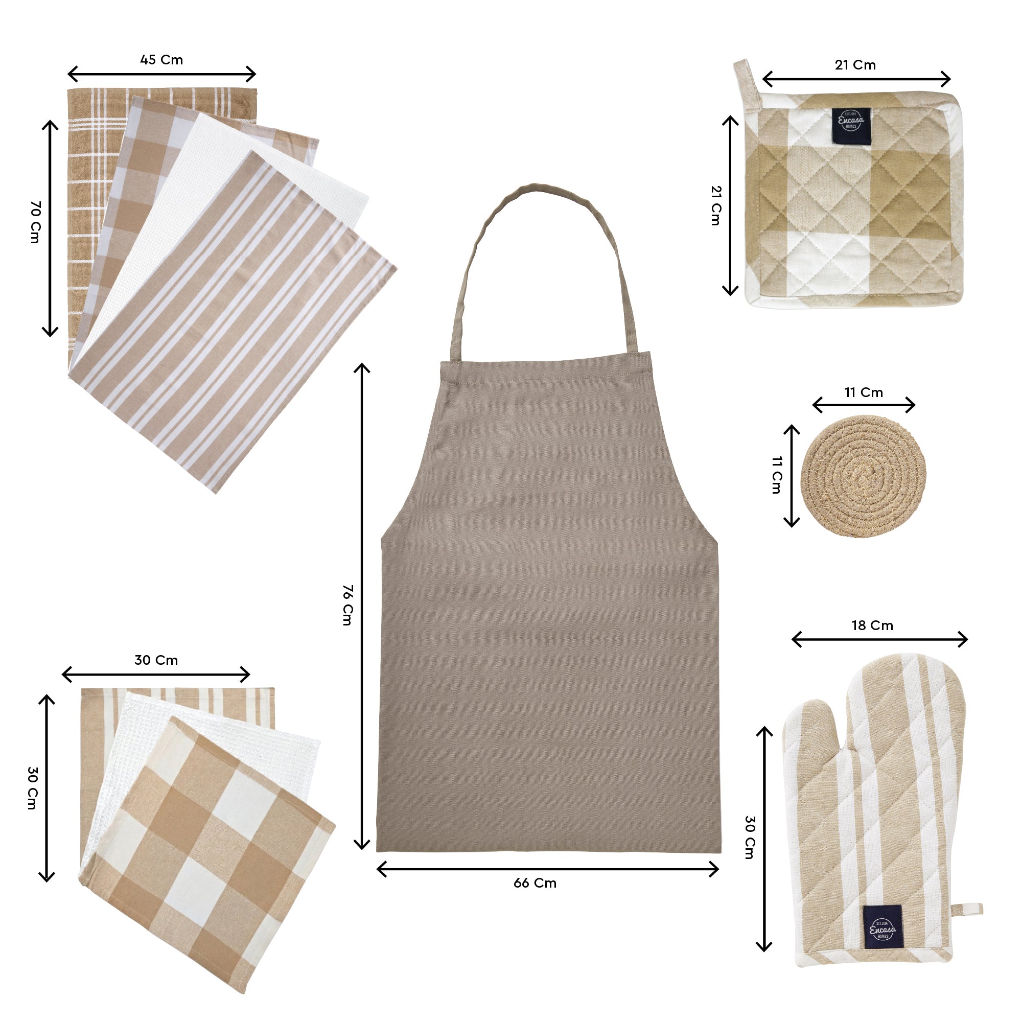 Cotton Beige Combo Kitchen Set (Pack of 21)