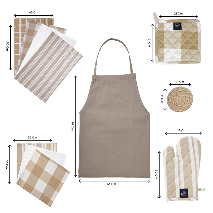 Cotton Beige Combo Kitchen Set (Pack of 21)