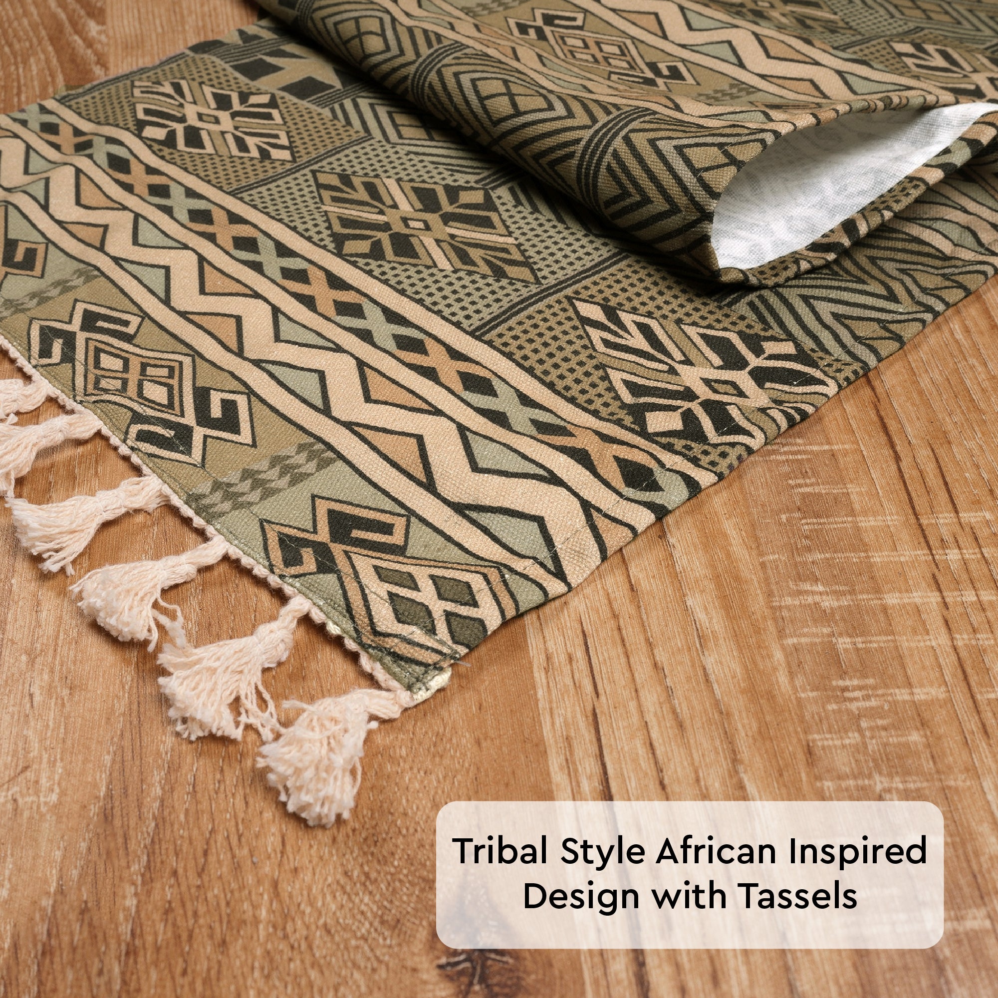 Cotton Canvas African Table Runner
