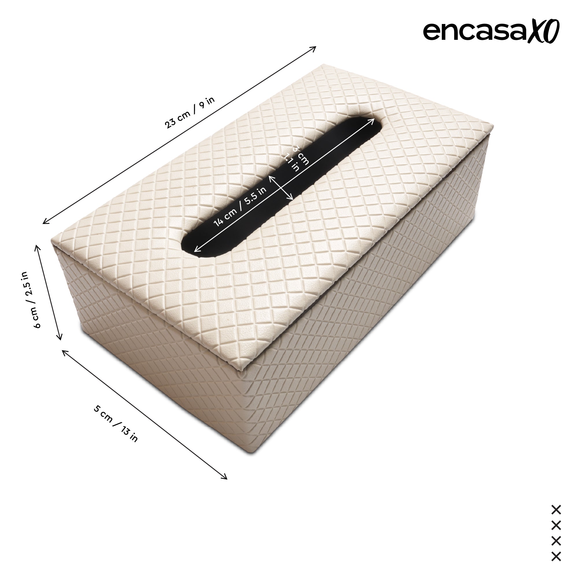 PU Leather Cream Tissue Box (Pack of 1)