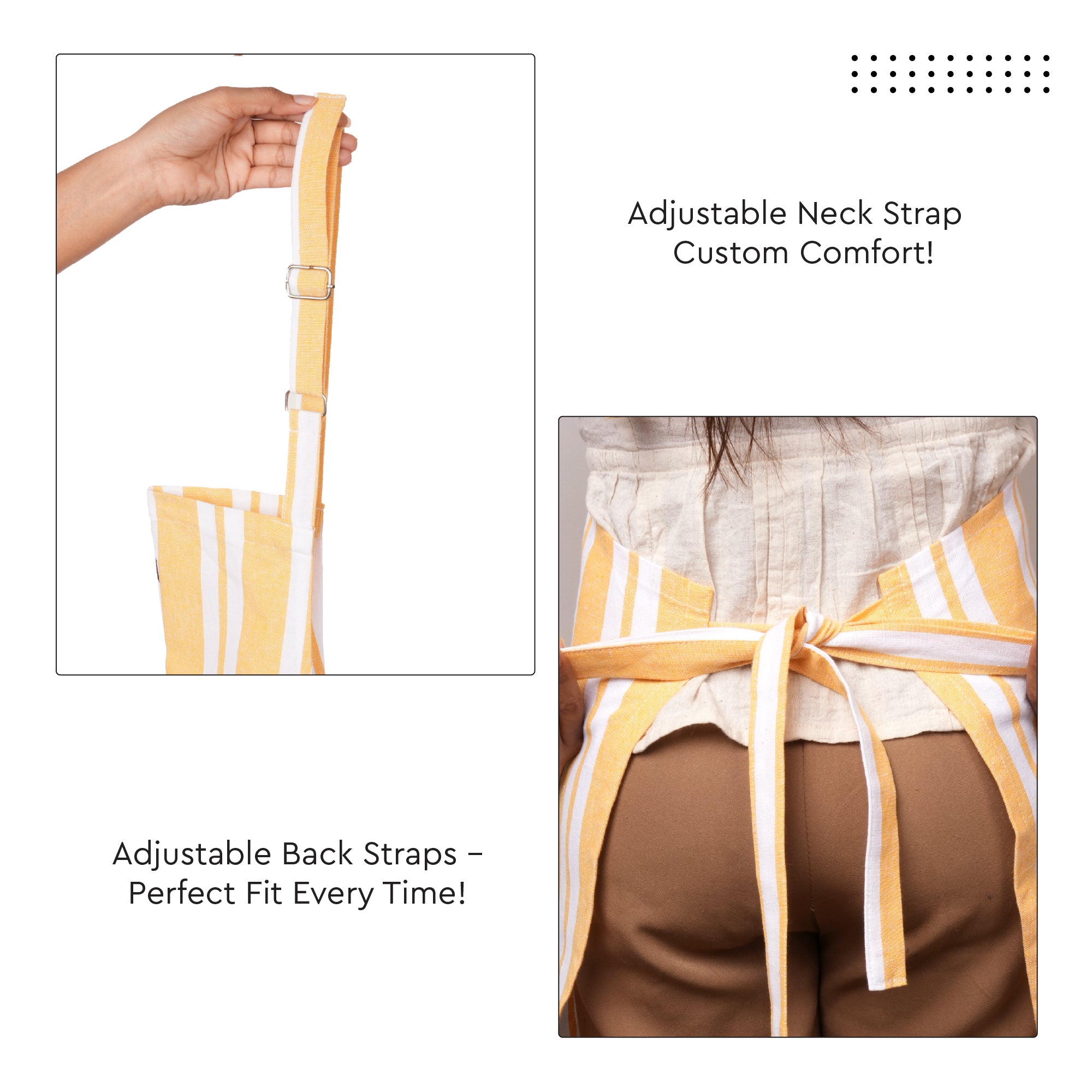 RC Yarn-Dyed Franca Yellow Stripes Apron (Pack of 1)